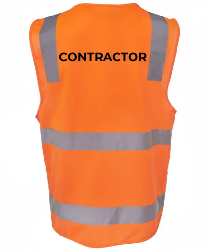 Picture of JB's Wear, HV (D+N) Zip Orange Safety Vest - Contractor