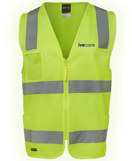 Picture of JB's Wear, HV (D+N) Zip Lime Safety Vest - Staff