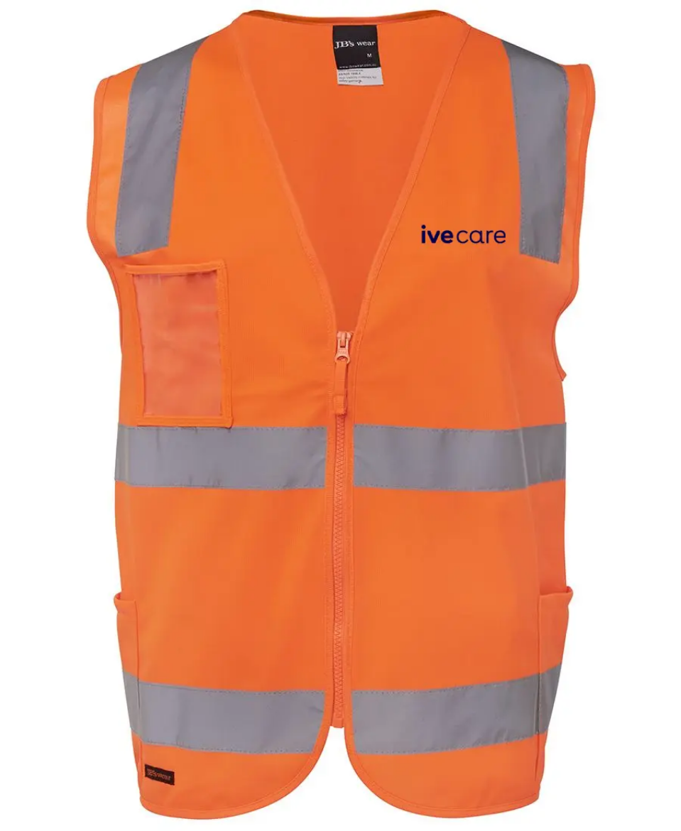 Picture of JB's Wear, HV (D+N) Zip Orange Safety Vest - Visitor