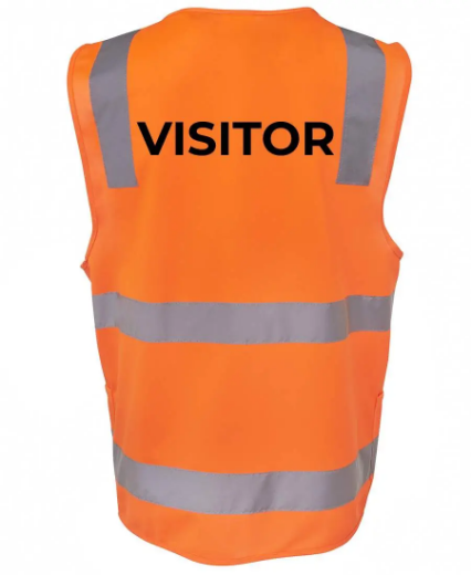 Picture of JB's Wear, HV (D+N) Zip Orange Safety Vest - Visitor